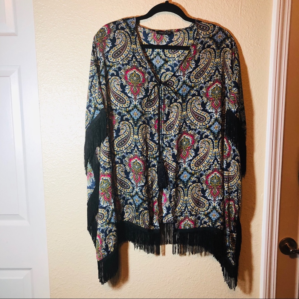 Oversize Soft Fringe Kimono